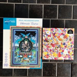 Lot of Two Jigsaw Puzzles (500 & 1000-Piece) by Galison and Pomegranate ArtPiece